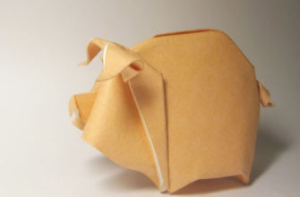 Оригами свинья