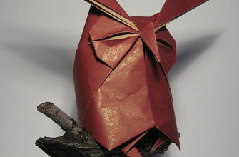 Оригами сова по схеме Hideo Komatsu