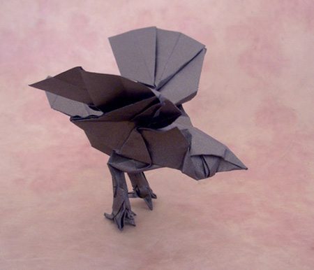 Black bird Черная оригами птица