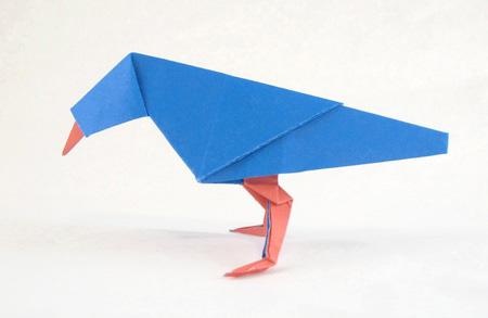 Blue bird Синяя оригами птица