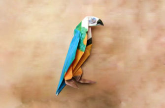 Попугай оригами