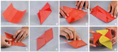 Схема сборки кубика из бумаги Схема сборки кубика из бумаги