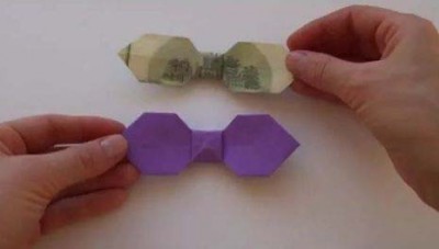 Галстук-бабочка из бумаги и купюры Галстук-бабочка из бумаги и купюры