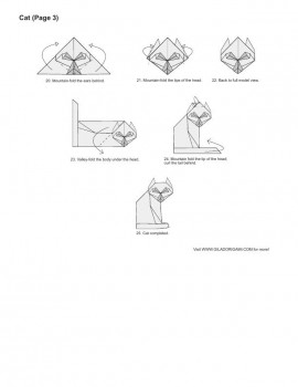 кот оригами схема часть3 кот оригами схема часть3