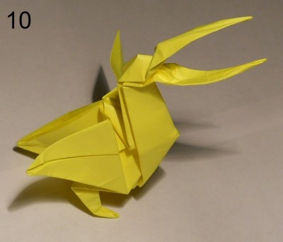 Готовый пеликан оригами John Montroll