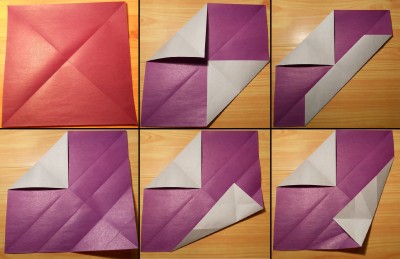 Сердце оригами с галстуком схема 1