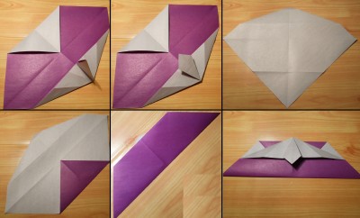 Сердце оригами с галстуком схема 2