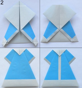 Оригами снегурочка схема 2