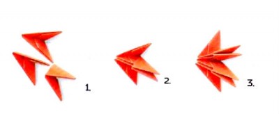 Модульный Лебедь оригами схема шаг 1-3 Модульный Лебедь оригами схема шаг 1-3