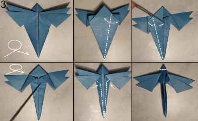 Стрекоза оригами схема 3