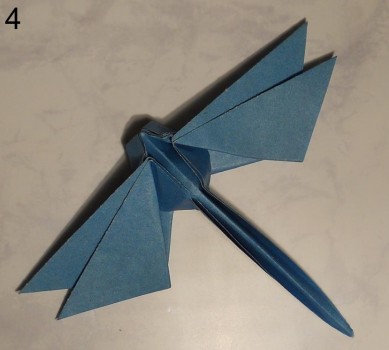 стрекоза оригами собранная своими руками