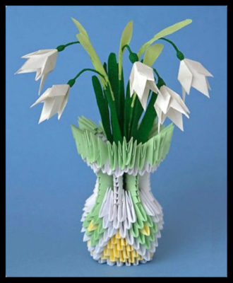 Букет из подснежников оригами мастер-класс Букет из подснежников оригами мастер-класс