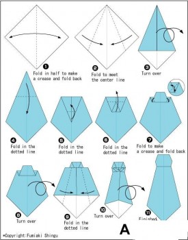 Галстук оригами схема складывания шаг 1-11 Галстук оригами схема складывания шаг 1-11