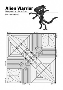 Kade Chan оригами Чужой паттерн сборки Kade Chan оригами Чужой паттерн сборки