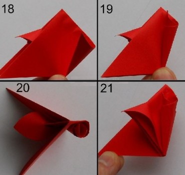 Оригами из бумаги цветок схема Водосбора 18-21