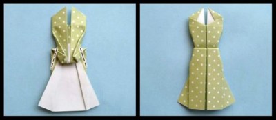 Платье оригами схема сборки мастер-класс 12-13 Платье оригами схема сборки мастер-класс 12-13