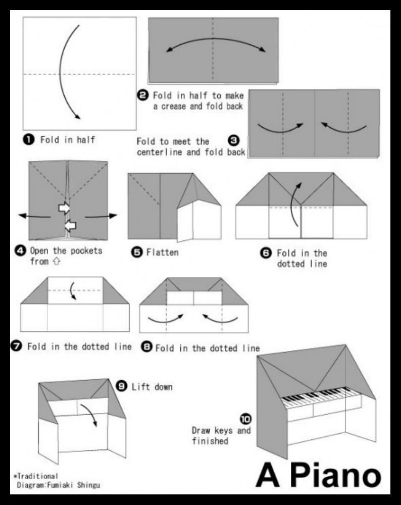 Оригами пианино |