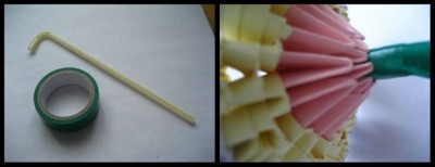 Модульное оригами схема сборки листья и стебель