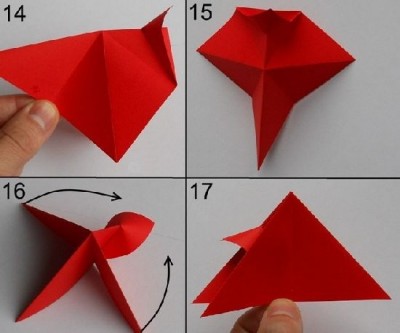 Цветок модульное оригами Водосбора 14-17