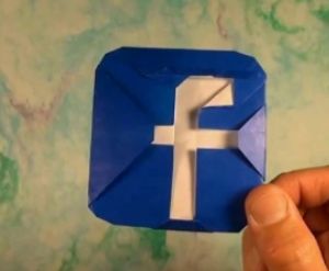 Оригами логотип Facebook за схемой Джереми Шафера Оригами логотип Facebook за схемой Джереми Шафера