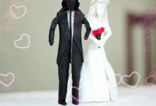 Оригинальное оригами Жених и Невеста от Tadashi Mori Оригинальное оригами Жених и Невеста от Tadashi Mori