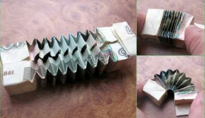 Оригами баян с купюры Оригами баян с купюры