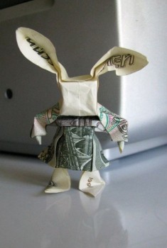 Забавный заяц Moneygami Забавный заяц Moneygami