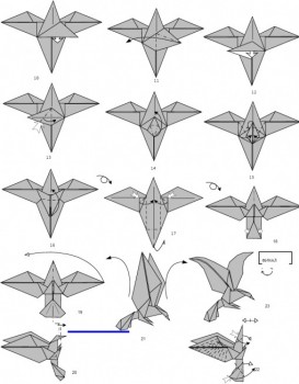 Диаграмма сборки орел оригами Диаграмма сборки орел оригами