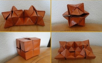Оригами из бумаги двойная звезда Флексикуб