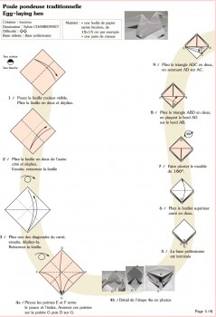 Пошаговая схема сборки курицы оригами Пошаговая схема сборки курицы оригами