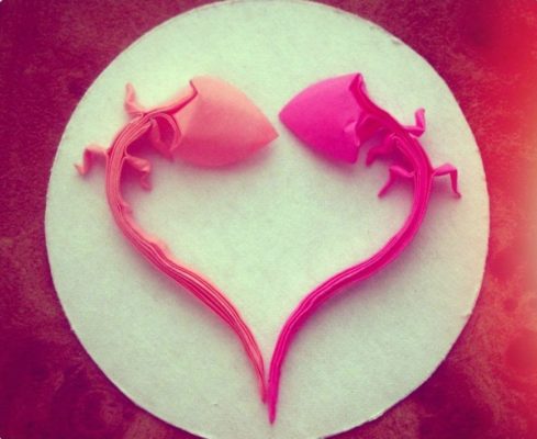 Симпатичная ящерица оригами Симпатичная ящерица оригами