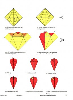 Диаграмма по сборке Angry Bird оригами Диаграмма по сборке Angry Bird оригами
