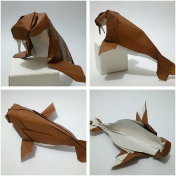 Морж из бумаги оригами схема Морж из бумаги оригами схема