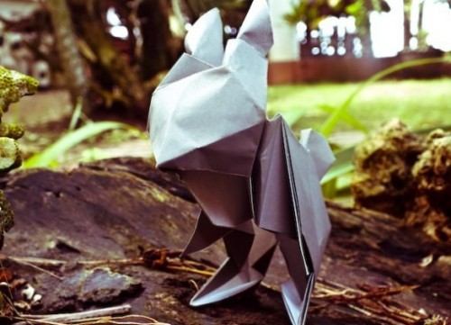 Оригами кролик за схемой Jun Maekawa Оригами кролик за схемой Jun Maekawa