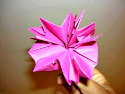 Как собрать гвоздику оригами