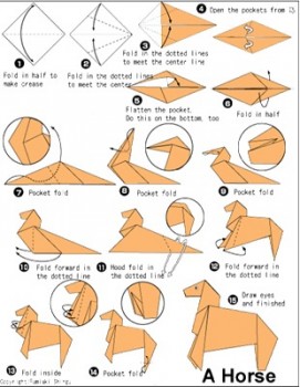 Лошадь оригами схема сборки от мастера Fumiaki Shingu Лошадь оригами схема сборки от мастера Fumiaki Shingu