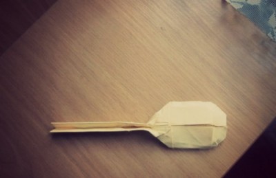 Оригами бумажная ложка Оригами бумажная ложка