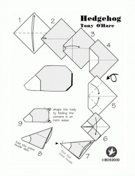 Схема складывания оригами Простой ёжик по схеме Tony O’Hare Схема складывания оригами Простой ёжик по схеме Tony O’Hare