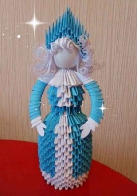 Модульное оригами Cнегурочка Видео урок