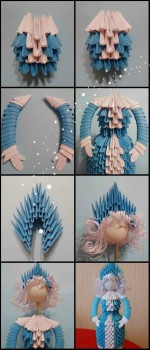 Модульное оригами снегурочка схема складывания