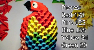 МК Попугаи модульное оригами МК Попугаи модульное оригами