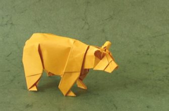 Как складывать оригами в виде медведя?