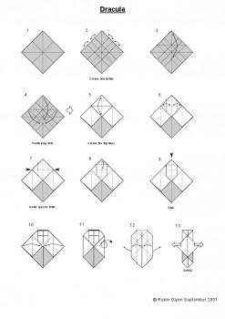 Оригами Дракула схема сборки 1-13 Оригами Дракула схема сборки 1-13