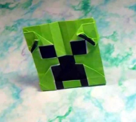 Оригами от Джереми Шафера - страшилка Minecraft Creeper face Оригами от Джереми Шафера - страшилка Minecraft Creeper face