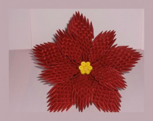 Модульное оригами цветок Пуансеттия Модульное оригами цветок Пуансеттия