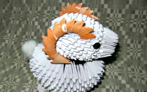 Схема оригами баран из треугольных модулей Схема оригами баран из треугольных модулей