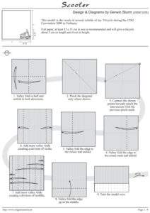 Оригами скутер за схемой Гервина Штурма (Gerwin Sturm)