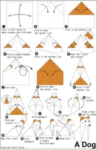 Оригами питбуль по схеме Fumiaki Shingu