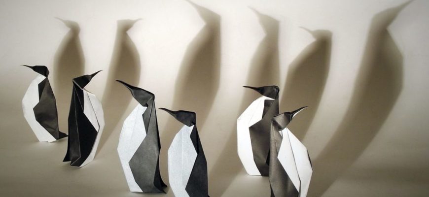 Пингвины оригами